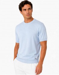 Castello D'Oro Light Blue Cotton T-shirt thumbnail 3
