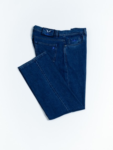 Scissor ScriptorNavy Blue Jeans With Blue Detailsimage1266