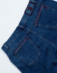 Scissor Scriptor Classic Jeans With Red Lather Details thumbnail 4