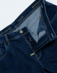 Scissor Scriptor Navy Blue Jeans With Green Details thumbnail 1