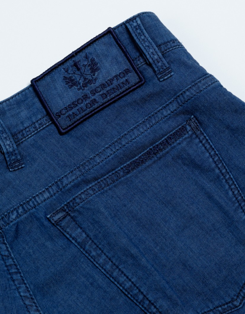 Scissor Scriptor Blue Stretch Jeans  image
