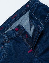 Scissor Scriptor Navy Blue Jeans With Red Stitch thumbnail 1