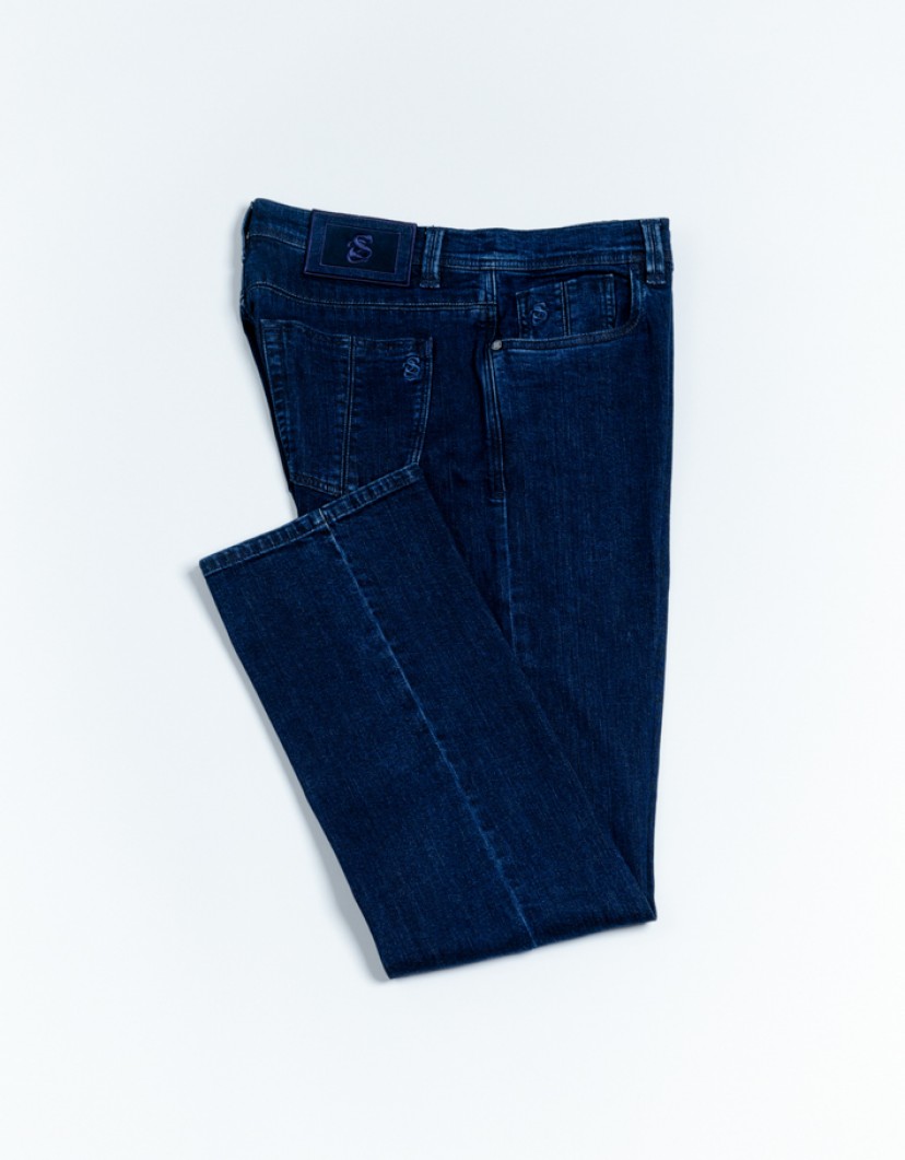 Scissor Scriptor Navy Blue Classic Jeans image