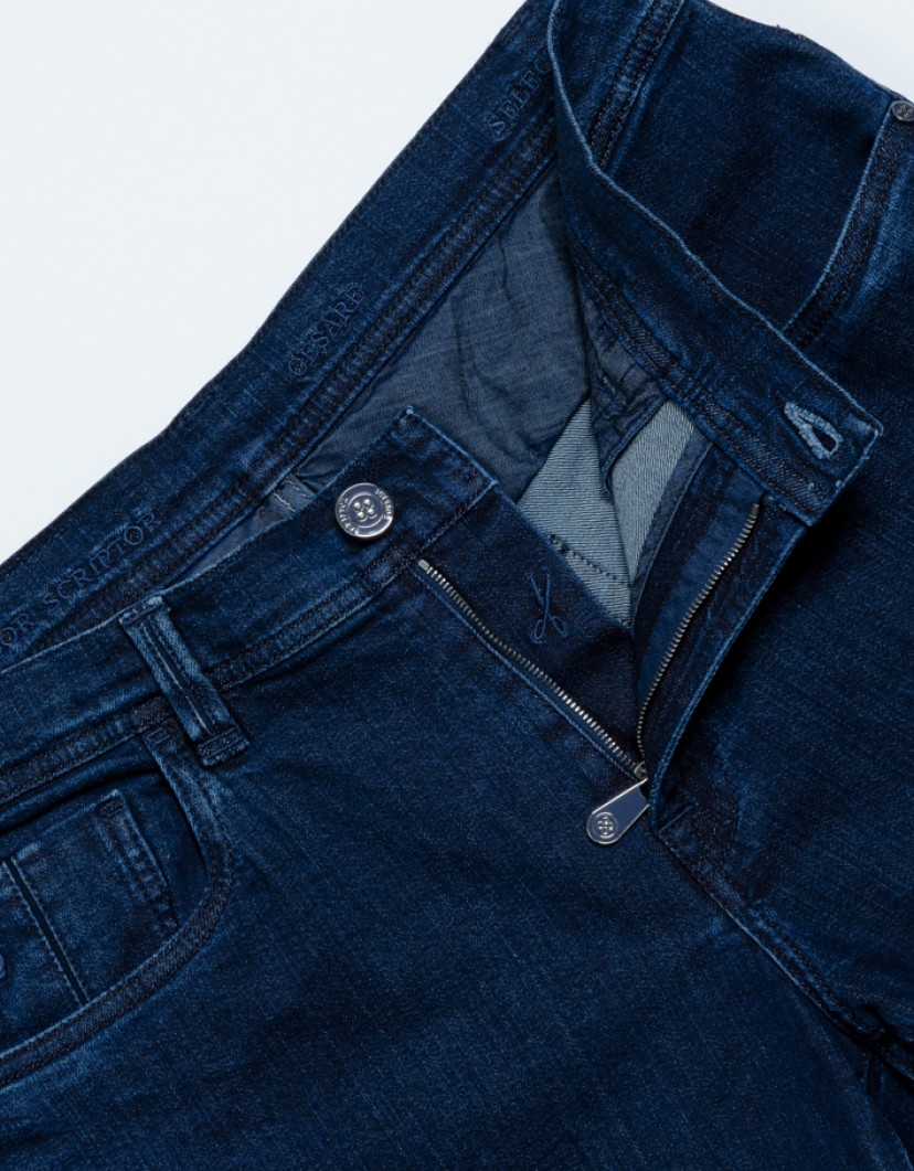 Scissor Scriptor Navy Blue Classic Jeans image