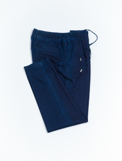 Scissor ScriptorDark Blue Fine Cotton Drawstring Chinosimage504