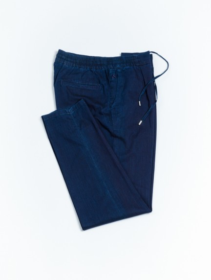 Scissor ScriptorDark Blue Fine Cotton Drawstring Chinosimage504
