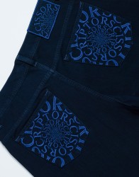 Scissor Scriptor Navy Blue Stretch Jeans With Blue Details thumbnail 5