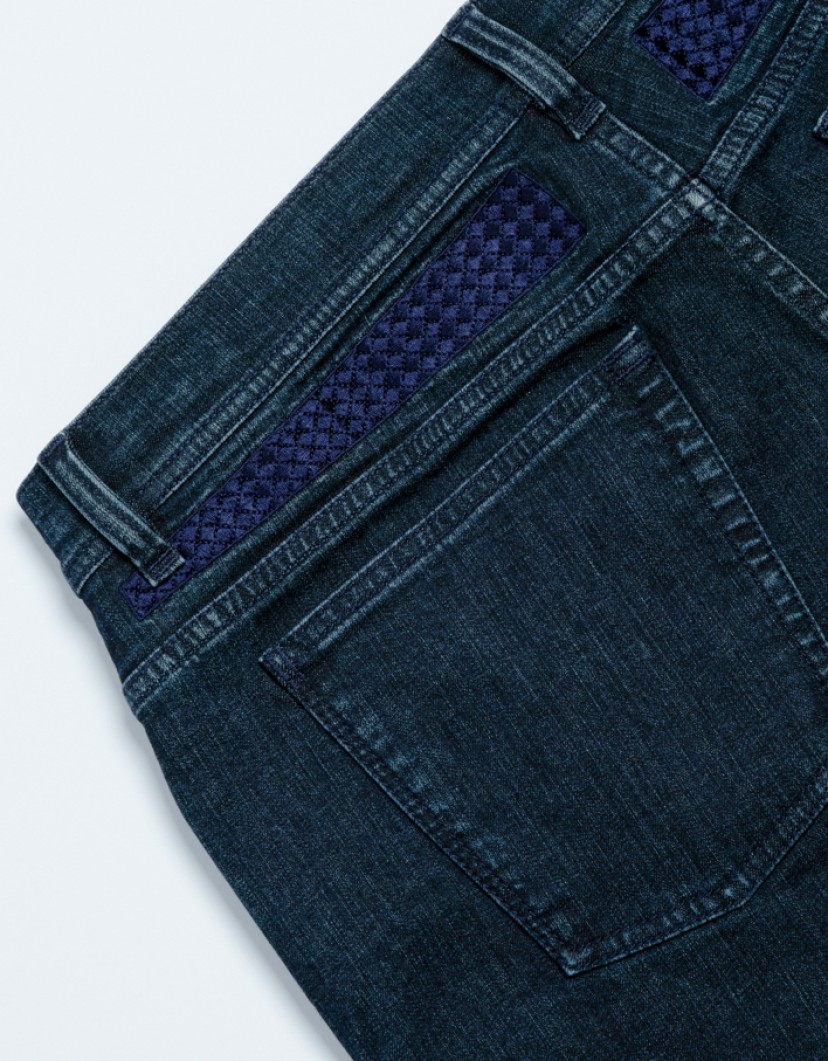 Scissor Scriptor Dark Blue Jeans With Blue Details image