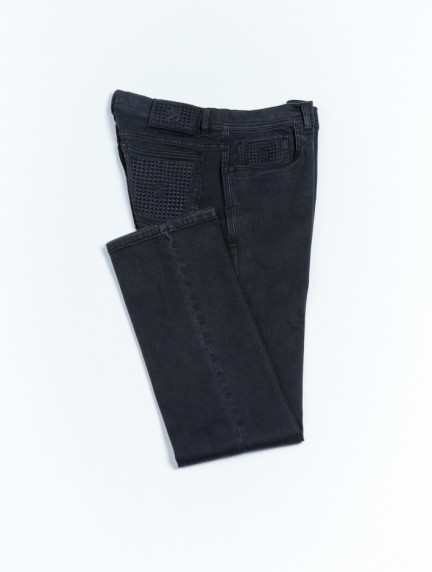 Scissor ScriptorBlack Stretch Jeans Whith Quilted Pocketimage1276