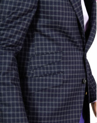 Patrick Hellmann Collection Blue Blazer With Grey Checks  thumbnail 2