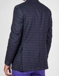 Patrick Hellmann Collection Blue Blazer With Grey Checks  thumbnail 3
