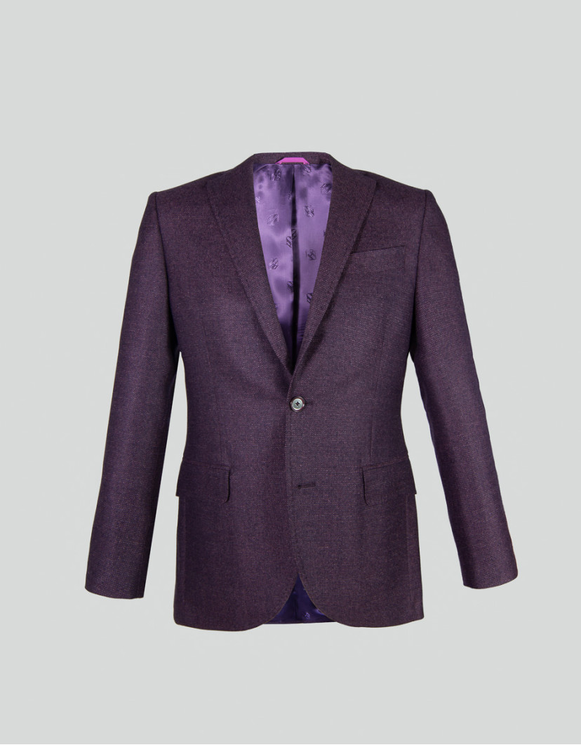 Patrick Hellmann Collection Purple Men Blazer 100% Wool image