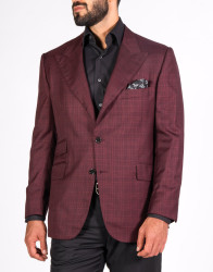 Patrick Hellmann Collection Hand-Made Red Blazer With Black Prince of Wales Check thumbnail 1