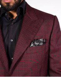 Patrick Hellmann Collection Hand-Made Red Blazer With Black Prince of Wales Check thumbnail 2
