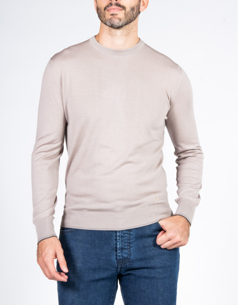 Castello d'Oro Beige Round Neck Jumper  image
