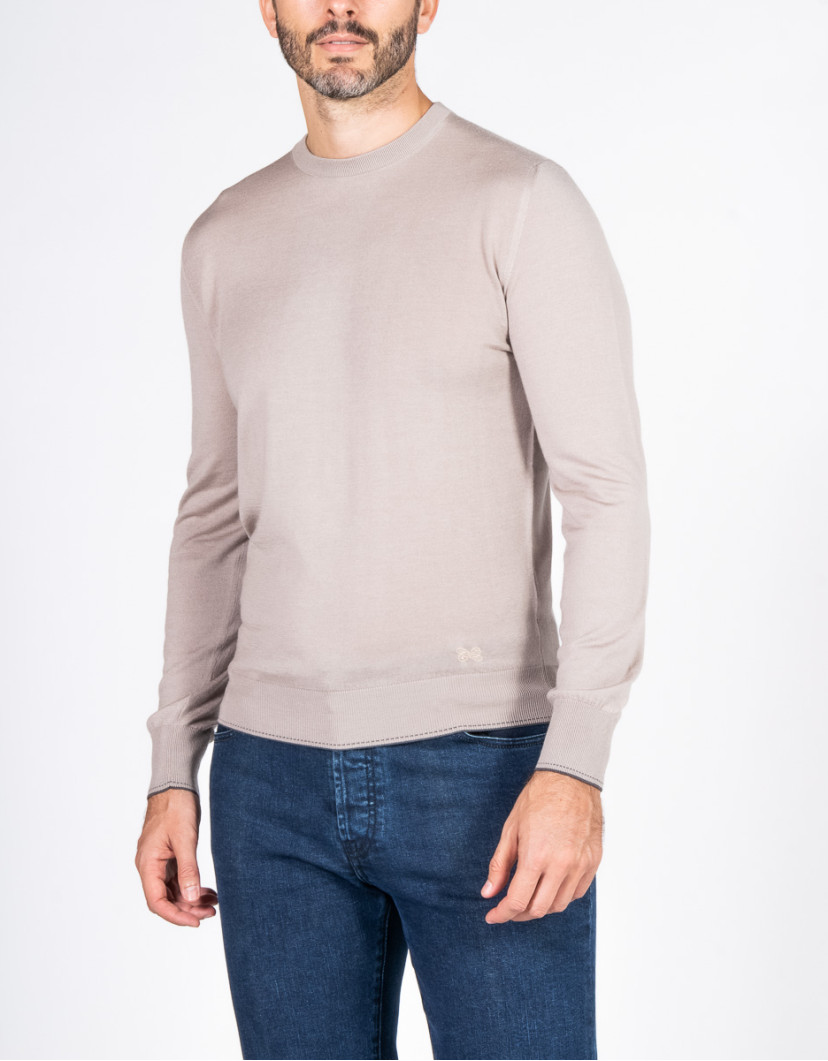 Castello d'Oro Beige Round Neck Jumper  image