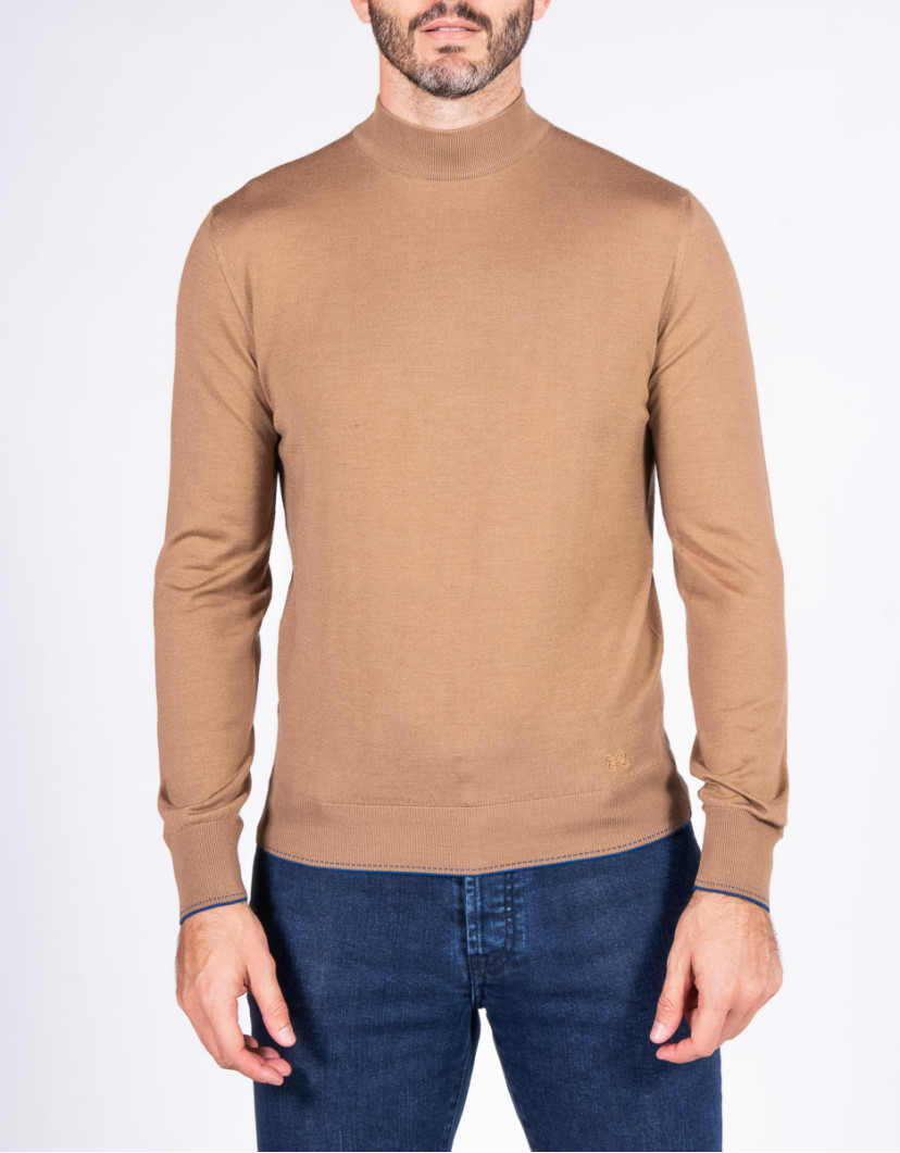 Castello-dOro-Camel-Mock-Neck-Sweater-image Castello d'Oro Camel Mock Neck Sweater image