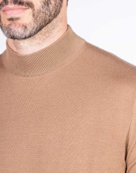 Castello-dOro-Camel-Mock-Neck-Sweater-thumbnail-2 Castello d'Oro Camel Mock Neck Sweater thumbnail 2