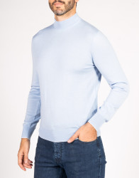 Castello-dOro-Light-Blue-Mock-Neck-Sweater-thumbnail-1 Castello d'Oro Light Blue Mock Neck Sweater  thumbnail 1