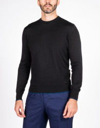 Castello d'Oro Black Round Neck Jumper  thumbnail 1