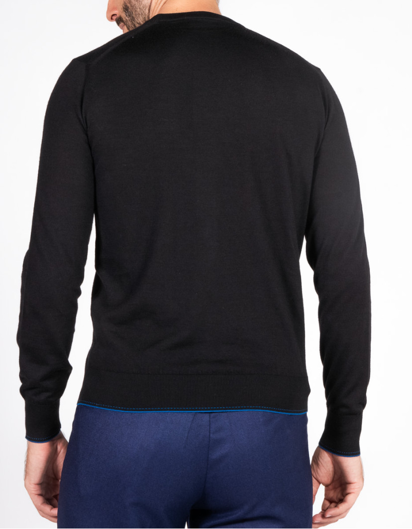 Castello d'Oro Black Round Neck Jumper  image