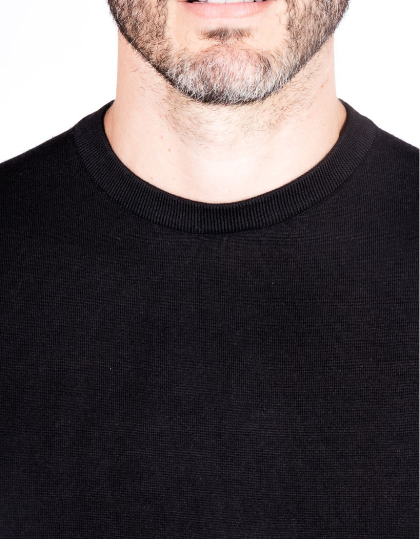 Castello d'Oro Black Round Neck Jumper  image