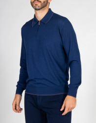 Castello-dOro-Navy-Blue-Polo-Long-Sleeves-thumbnail-6 Castello d'Oro Navy Blue Polo Long Sleeves  thumbnail 6