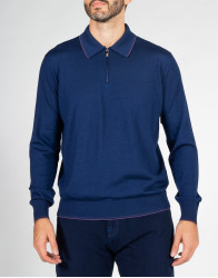Castello-dOro-Navy-Blue-Polo-Long-Sleeves-thumbnail-4 Castello d'Oro Navy Blue Polo Long Sleeves  thumbnail 4