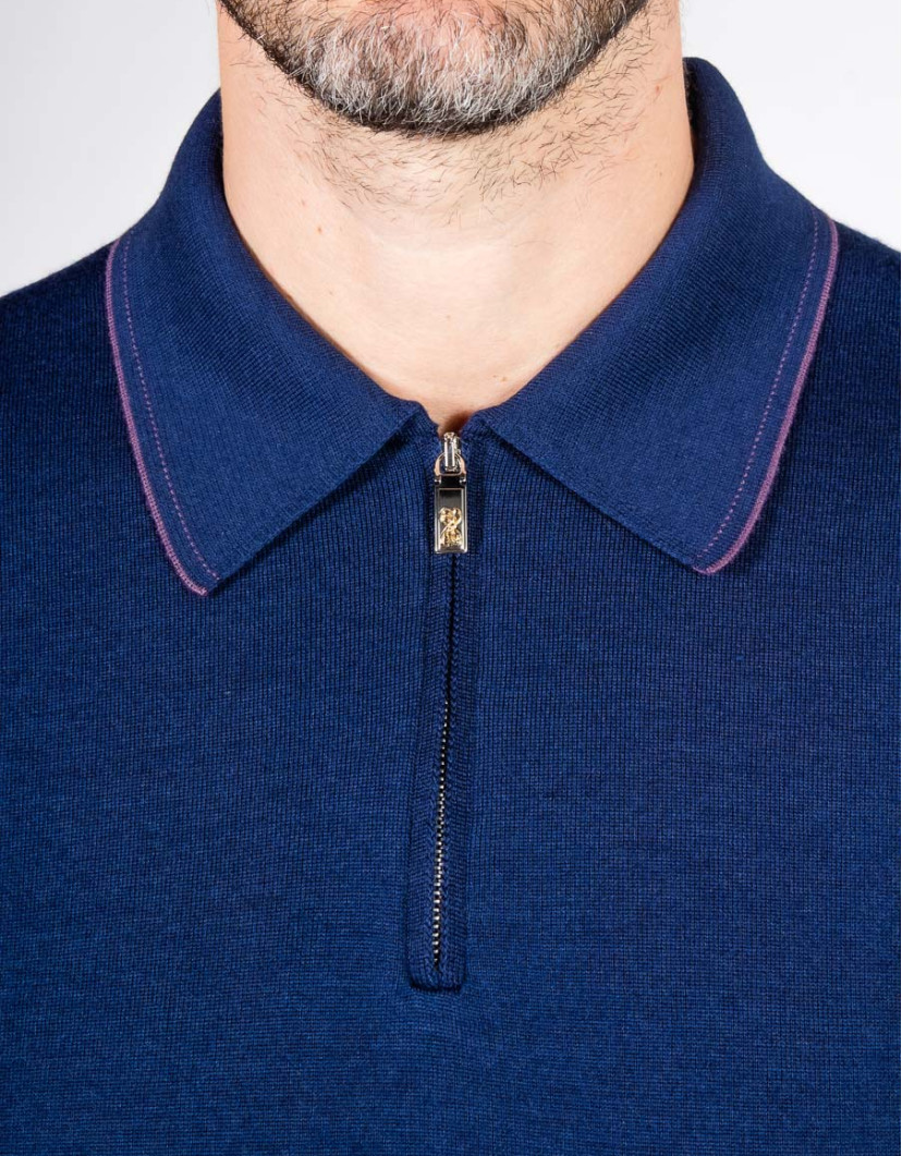 Castello-dOro-Navy-Blue-Polo-Long-Sleeves-image Castello d'Oro Navy Blue Polo Long Sleeves  image