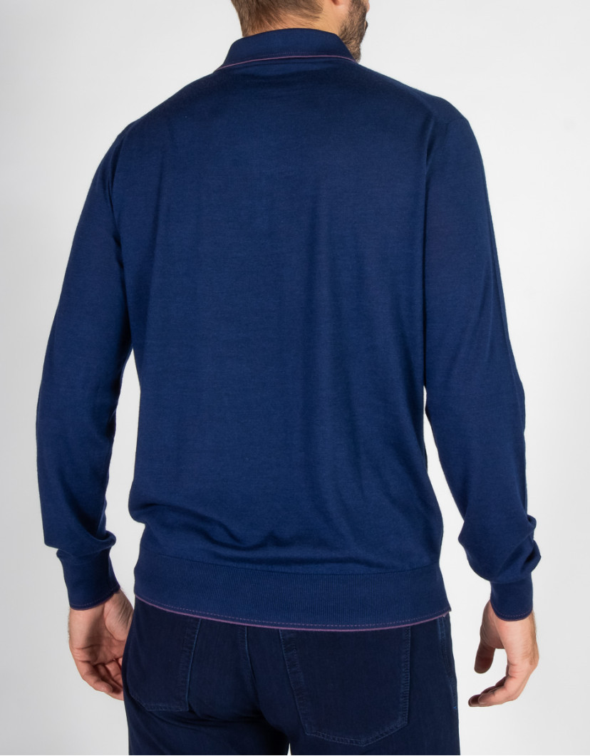 Castello-dOro-Navy-Blue-Polo-Long-Sleeves-image Castello d'Oro Navy Blue Polo Long Sleeves  image