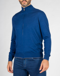 Castello d'Oro Blue Zip-Up Cardigan  thumbnail 1