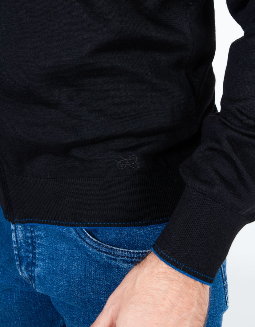 Castello d'Oro Black Zip-Up Cardigan  image