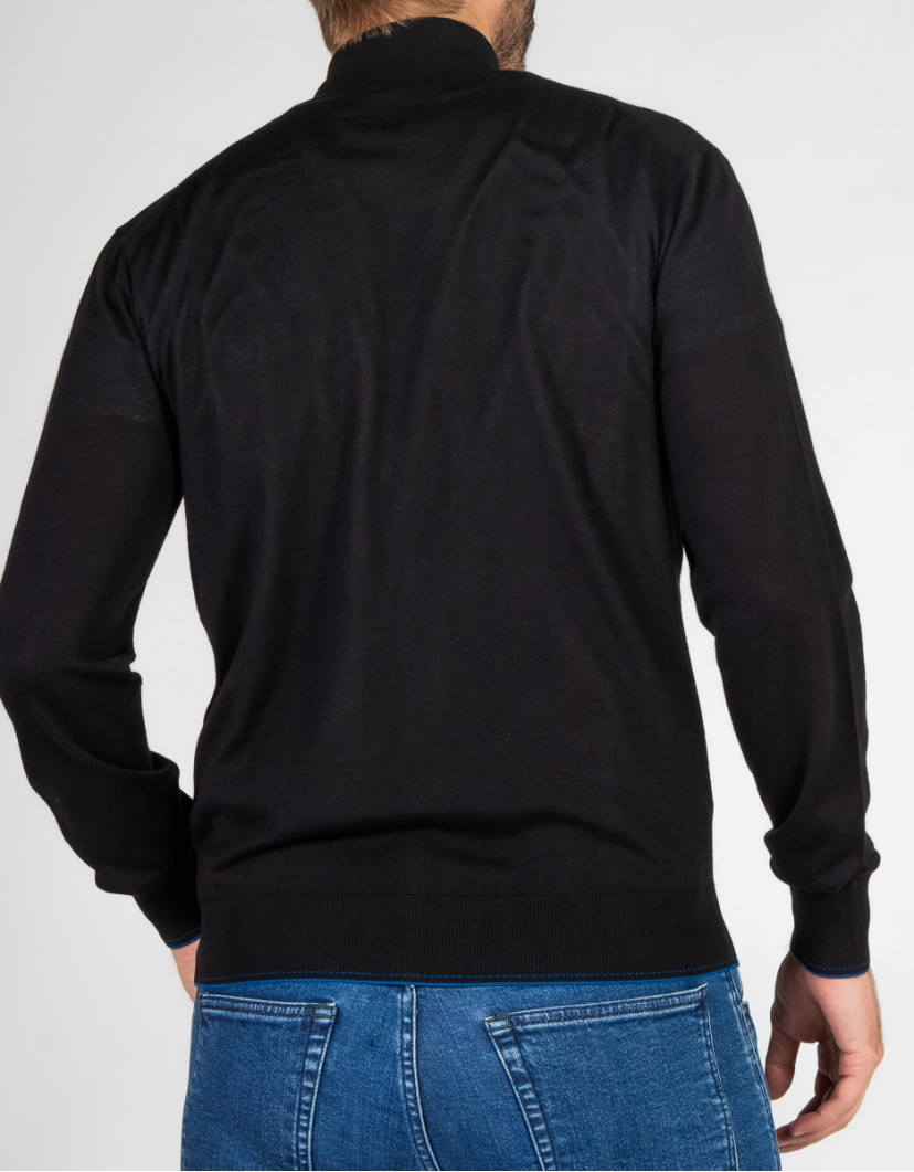 Castello d'Oro Black Zip-Up Cardigan  image