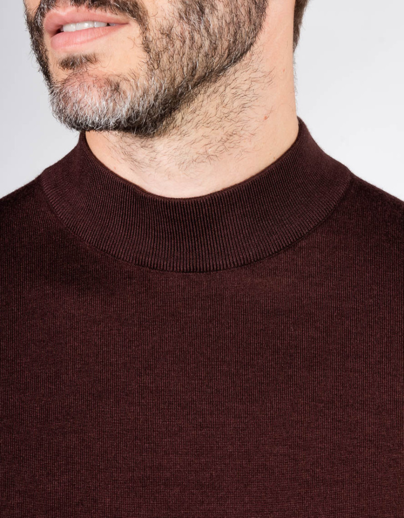 Castello d'Oro Brown Mock Neck Sweater image