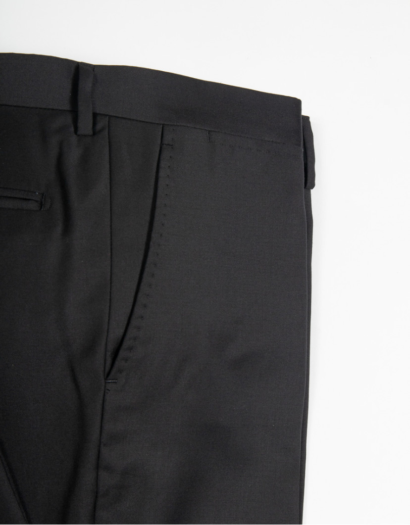 Castello d'Oro Black Classic Trousers 100% Wool image