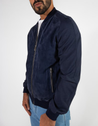 Patrick Hellmann Collection Men's Navy Zip Jacket Suede Lather thumbnail 2