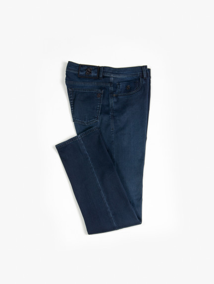 Scissor ScriptorNavy Blue Jeans With Matt Buttonsimage1013
