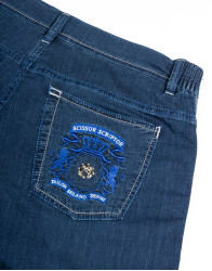Scissor Scriptor Navy Blue Denim Fine Material thumbnail 5