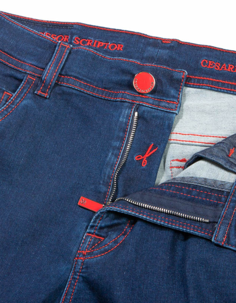 Scissor Scriptor Men Denim With Red Stitch image
