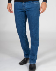 Scissor Scriptor Men Blue Jeans With Green Embroidery thumbnail 1