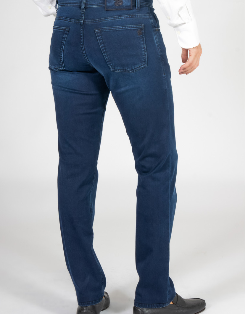 Scissor Scriptor Navy Blue Jeans With Matt Buttons image