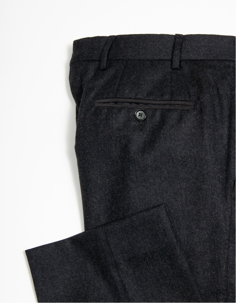 Patrick Hellmann Collection Charcoal Men Trousers 100% Wool Super 120'S image