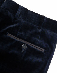 Patrick Hellmann Collection Navy Blue Velvet Trousers thumbnail 3