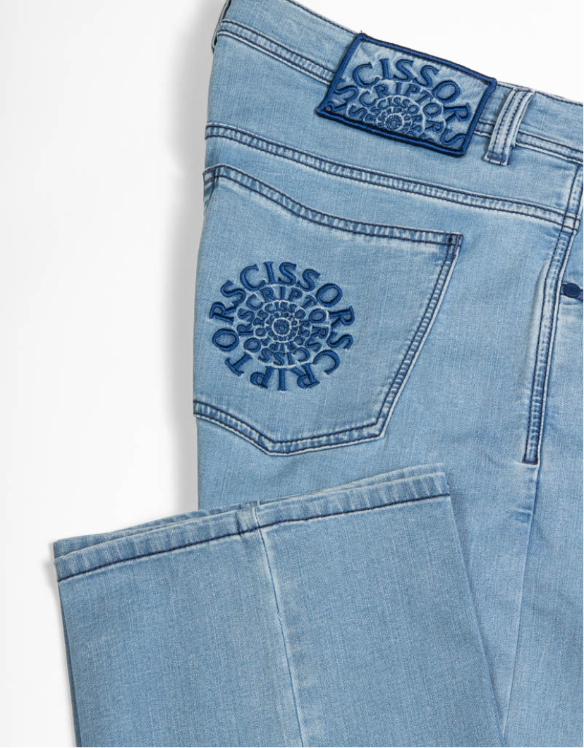 Scissor Scriptor Light Blue Jeans image
