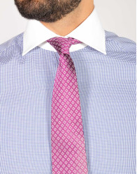 Patrick Hellmann Collection Blue Shirt With Squared Pattern 100% Cotton thumbnail 3