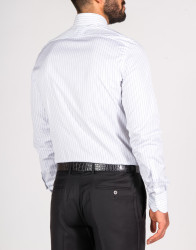 Patrick Hellmann Collection White Shirt With Alternating Light And Blue Stripes thumbnail 5