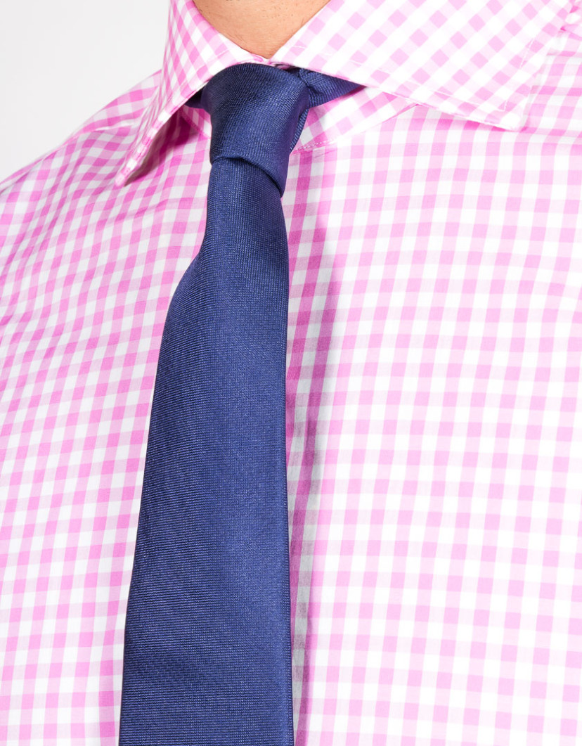 Patrick Hellmann Collection White Pink Shirt With Checks Gingham Pattern image