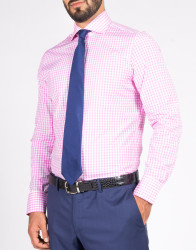Patrick Hellmann Collection White Pink Shirt With Checks Gingham Pattern thumbnail 1