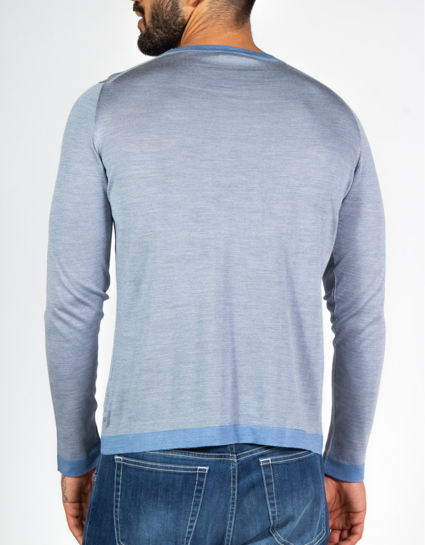 Patrick Hellmann Collection Light Blue Pullover 100% Silk image