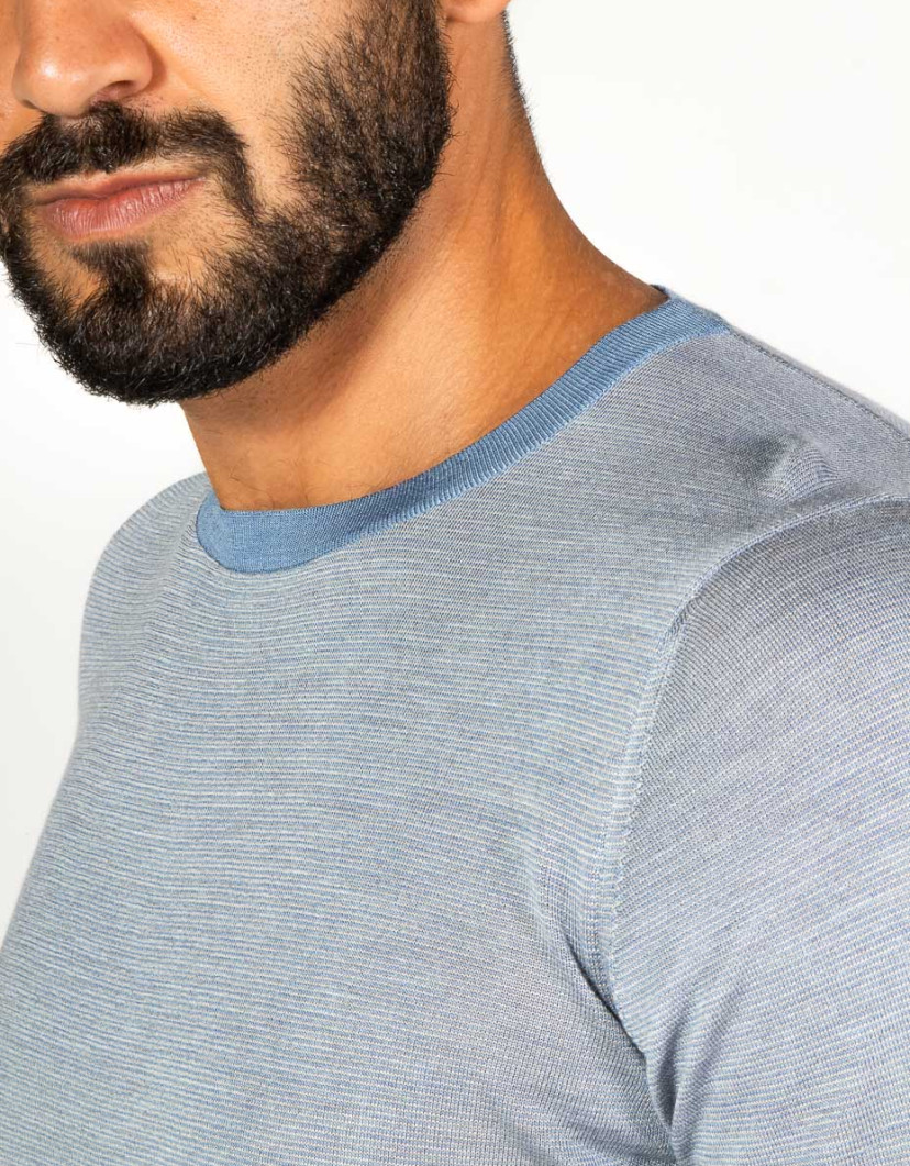 Patrick Hellmann Collection Light Blue Pullover 100% Silk image